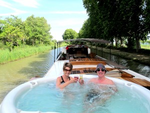 Enjoying the spa on Tango Barge - Canal du Midi