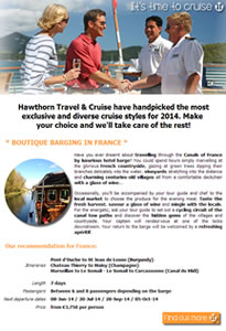 It's time to cruise - Newsletter 15/10/13