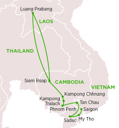 Map Vietnam Cambodia 14 nights