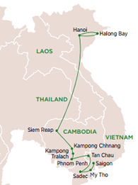 Map Vietnam Cambodia 16 nights