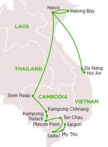Map Vietnam Cambodia 18 nights