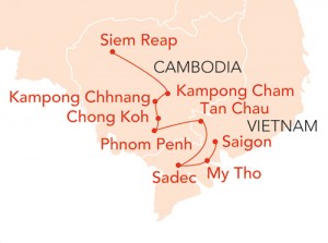 Map Vietnam Cambodia 11 nights